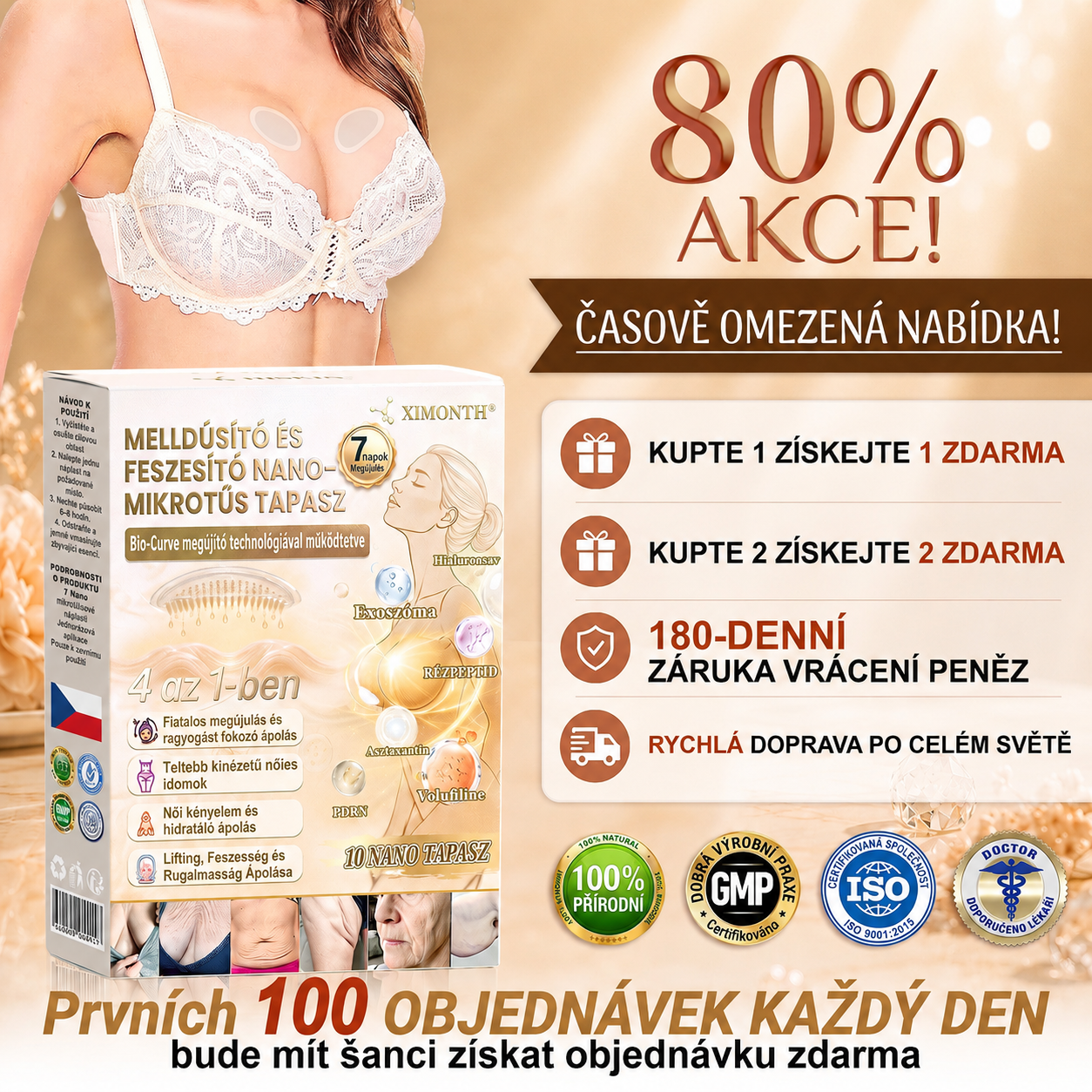 𝐗𝐈𝐌𝐎𝐍𝐓𝐇®🏆 Náplast s nano mikrojehličkami pro objem, pozvednutí a zpevnění poprsí Volufiline + Exosome + Copper Peptide formule poháněná technologií buněčné obnovy