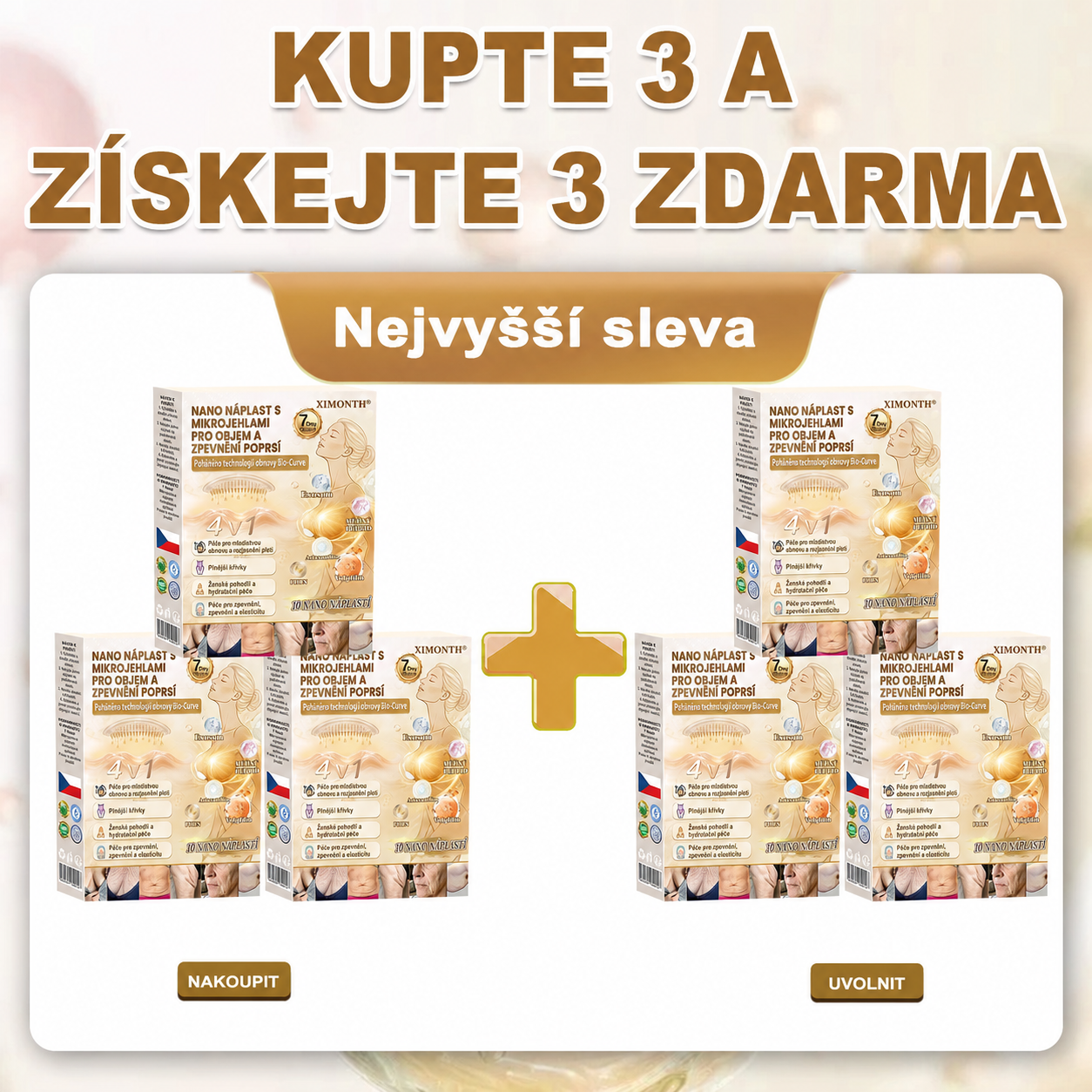 𝐗𝐈𝐌𝐎𝐍𝐓𝐇®🏆 Náplast s nano mikrojehličkami pro objem, pozvednutí a zpevnění poprsí Volufiline + Exosome + Copper Peptide formule poháněná technologií buněčné obnovy